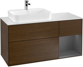 V&B Finion Waschtischunterschrank mit Wandbeleuchtung, Farbe Anthrazit, B/T/H: 120 x 50,1 x 50,1 cm - Bild 1