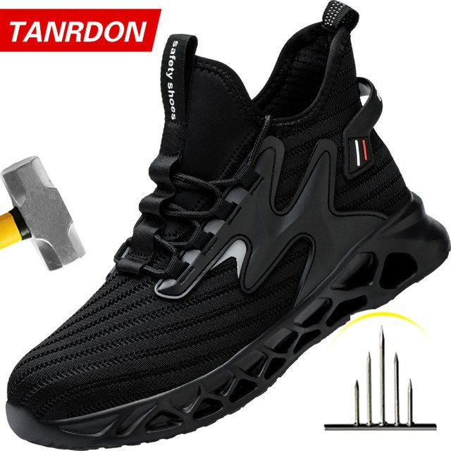 TANRDON Sicherheitsschuhe als modische Arbeitsstiefel in Schwarz, bruch- und durchdringungssicher und leicht - Bild 1