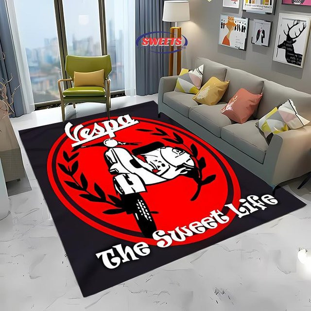 V-Vespa M0t0 3D-Druck Teppich Karpetti mit Streifenmuster, rutschfest und weich, B/H: 70 x 100 cm, mehrfarbig - Bild 1