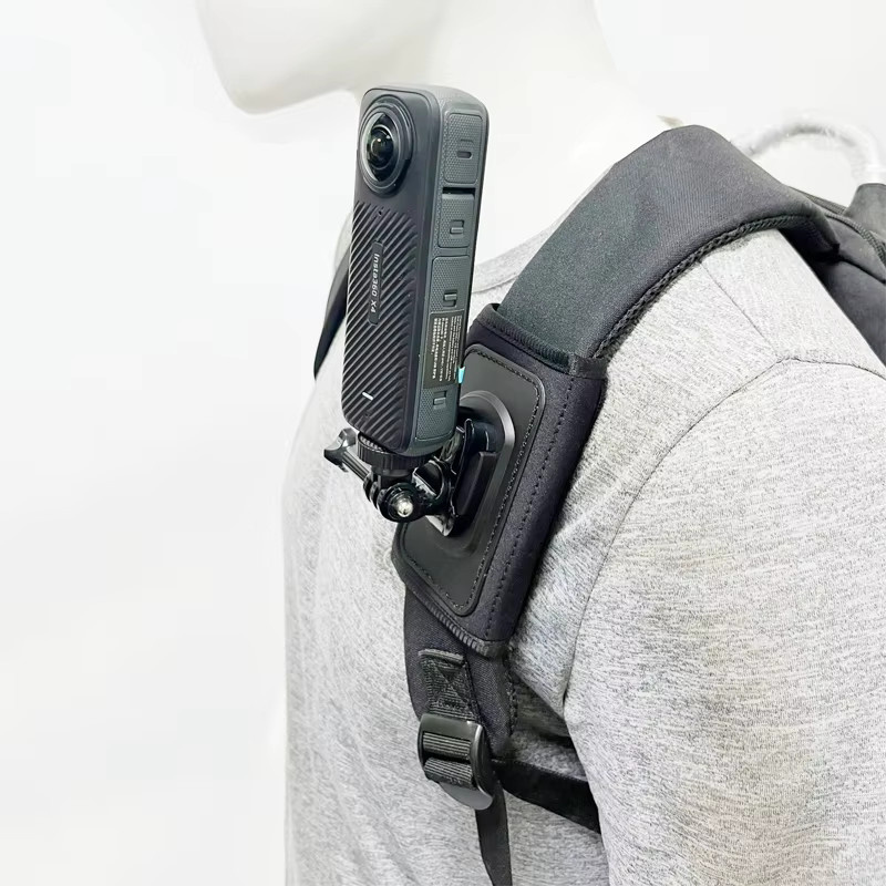 ERIKOLE Rotationstasche Rucksack Schultergurt Halterung für DJI Osmo Action 6 5 Pro 4, Insta360 X5 X4, GoPro 13 12 und DJI Osmo Pocket 3 in Schwarz - Bild 4