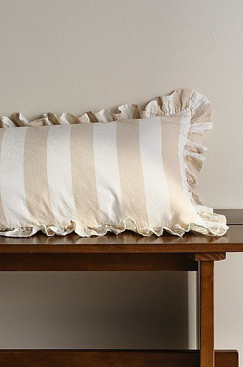 Jotex Kissenbezug ISLA gestreift in Beige aus Baumwolle, B/H: 40 x 60 cm - Bild 1