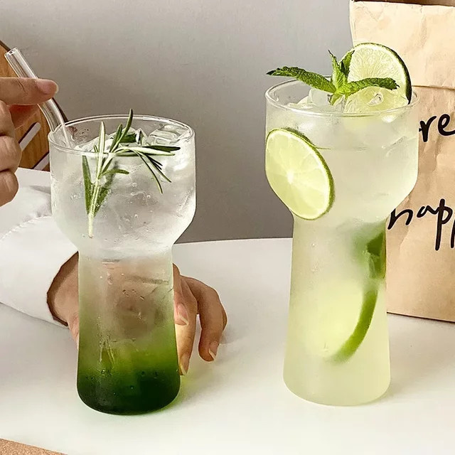 Transparentes Borosilikat-Trinkglas mit Bubble-Design für Heiß- und Kaltgetränke, 400 ml - Bild 1