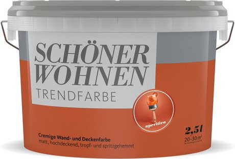 Schöner Wohnen Dispersionsfarbe Trendfarbe Aperitivo in Rot, matt, 2,5 l - Bild 1