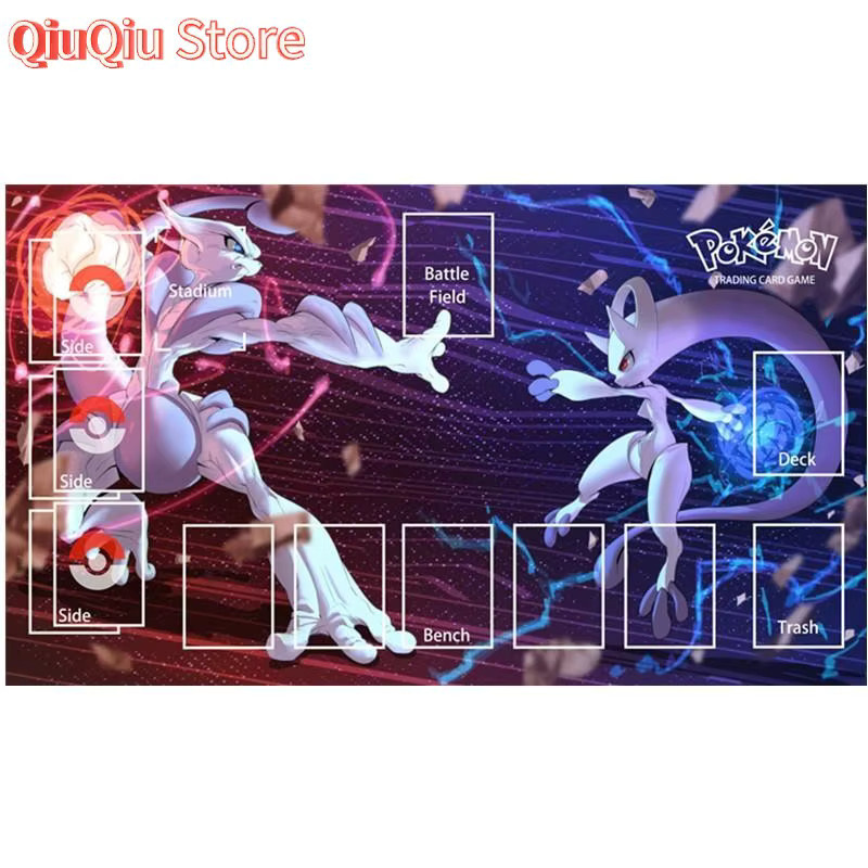 Bandai Mewtwo Vs Mega Mewtwo X TCG Spielmatte Gaming-Mauspad, multicolor, wasserdicht und rutschfest - Bild 1