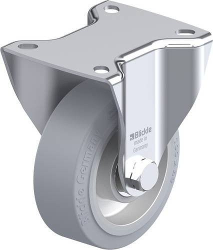 Blickle Bockrolle BK-ALEV 100K-1-SG in Grau aus Stahl mit 100mm Rad-Durchmesser und 200kg Tragfähigkeit - Bild 1
