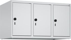 C+P Aufsatzschrank 7035/7035 in Grau mit 3 Abteilen und Sicherheits-Drehriegel, B/T/H: 50 x 90 x 50 cm - Bild 1