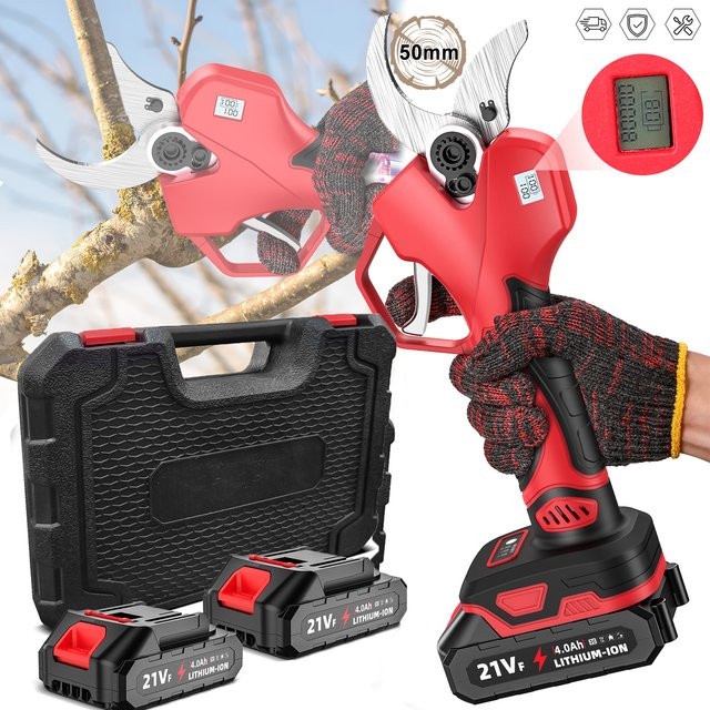 Akku-Astschere mit 50mm Schneidkapazität von Makita für Obst, Bäume und Bonsai, Schwarz-Rot, kompatibel mit Makita LXT Akkus - Bild 1