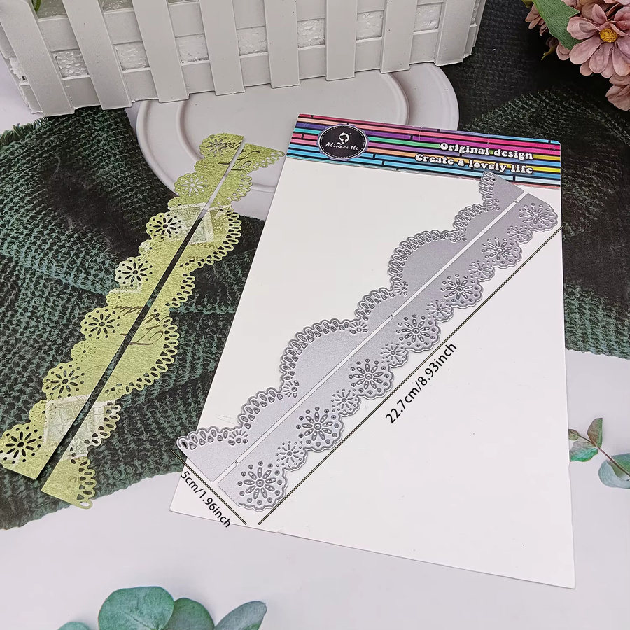 Alinacutle Slimline Spitzenborte aus Metall in Silber für Scrapbooking und DIY-Bastelarbeiten - Bild 2