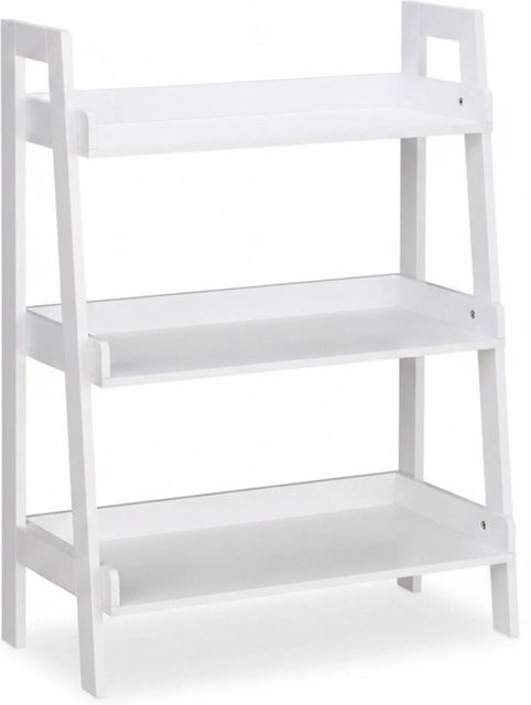 Relaxdays Standregal im Leiter Design aus MDF, Weiß, B/H/T: 61 x 82,5 x 29 cm - Bild 1
