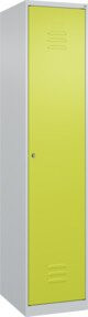 C+P Spind Classic PLUS Garderobenschrank mit 1 Abteil und Zylinderschloss, Farbe Grau/Grün, H x B x T: 185 x 40 x 50 cm - Bild 1