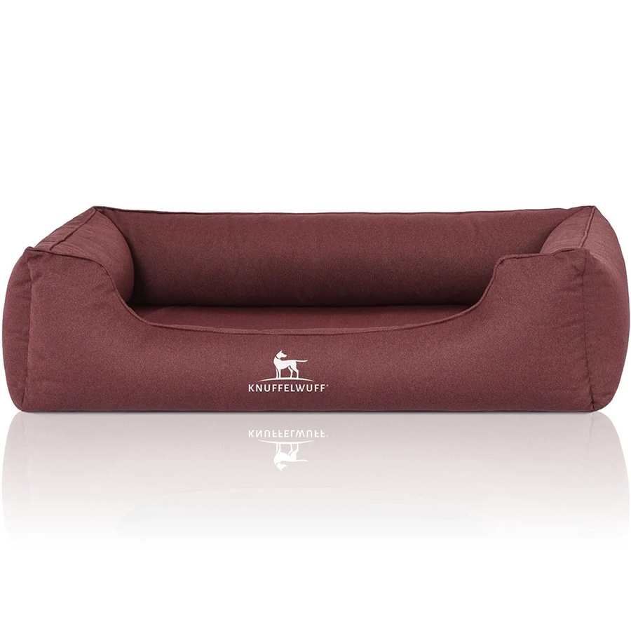 Knuffelwuff Hundebett Leon Orthopädisch aus Velours mit herausnehmbarem Bezug Rot B: 120 cm, T: 85 cm, H: 30 cm - Bild 2