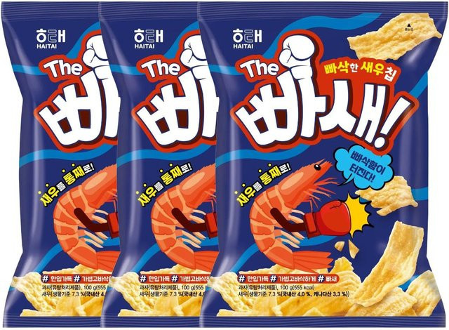 Haitai The Pasae Knusprige Garnelen-Chips 3 x 100 g - Bild 1