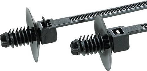 HellermannTyton Kabelbinder REL30SDP6-PA66-BK Schwarz mit Lamellenfuß lösbar 170mm x 5mm 500 Stück - Bild 1