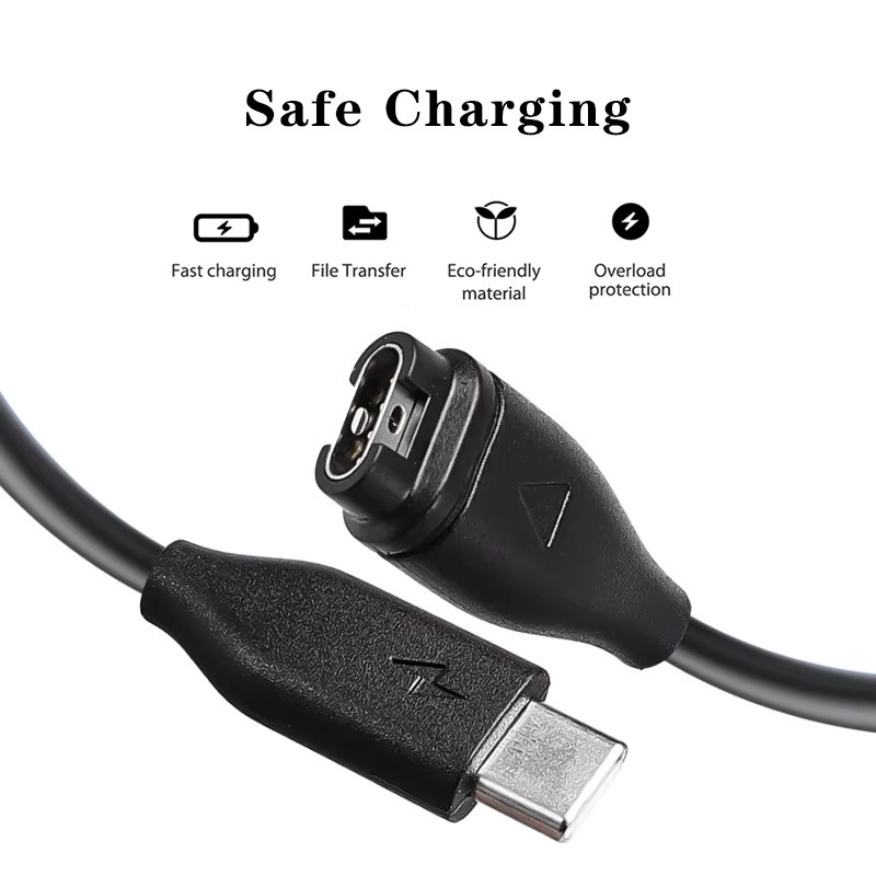 USB-C Ladekabel für Garmin Smartwatches der Serien Fenix, Forerunner und Venu in Schwarz - Bild 5