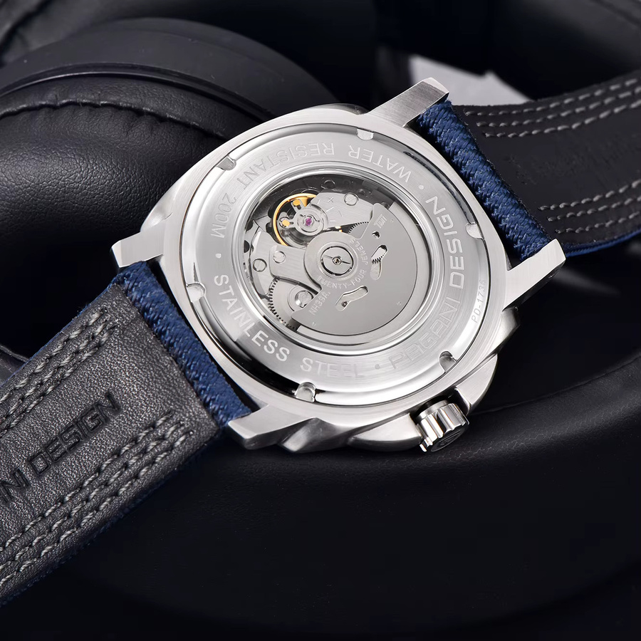 PAGANI DESIGN Armbanduhr, Automatik, Edelstahl, Saphirglas, Blau, Herren - Bild 5