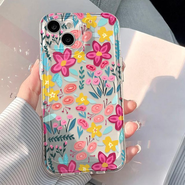 Transparente Blume Handyhülle für iPhone 11 bis iPhone 17 Pro Max und 17 Air - Bild 1