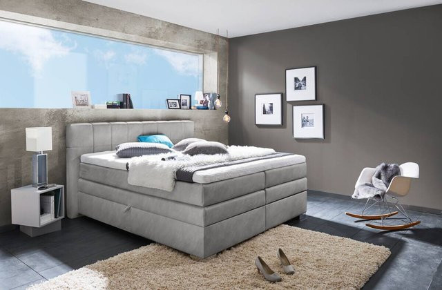 Boxspringbett Maratea von POCO in Silber mit Bonell-Federkern, Liegefläche B: 180 cm, L: 200 cm - Bild 1