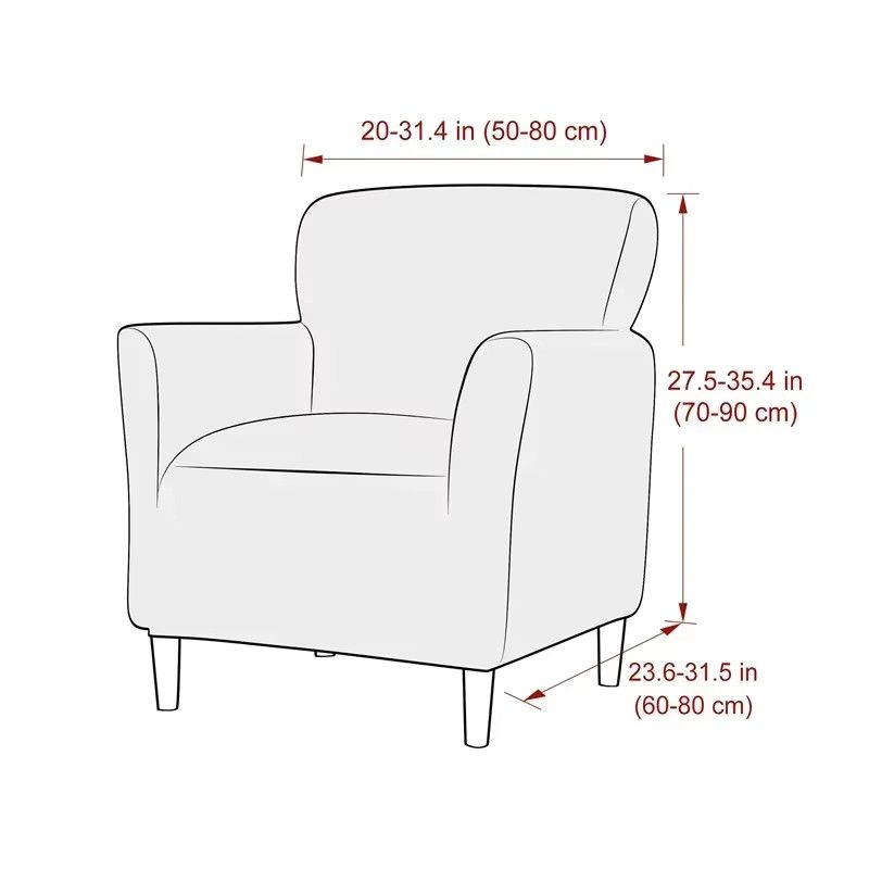 WANERQU Sessel Schonbezug aus weichem Samt, elastische All-inclusive Abdeckung für Club Tub Stühle im Wohnzimmer - Bild 2