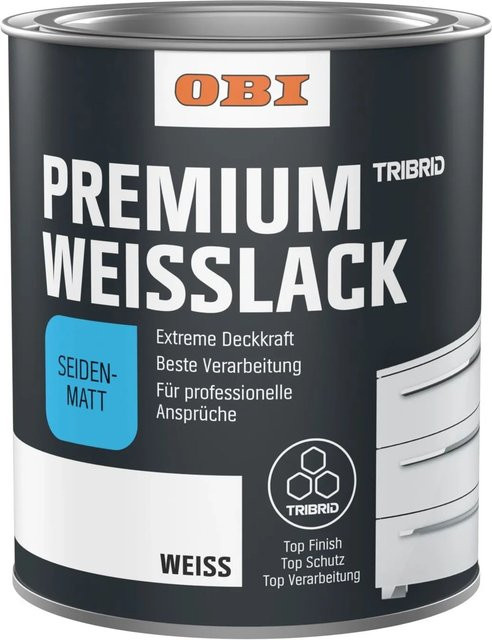 OBI Premium Tribrid Weißlack für Holz, seidenmatt, Weiß, lebensmittelecht - Bild 1