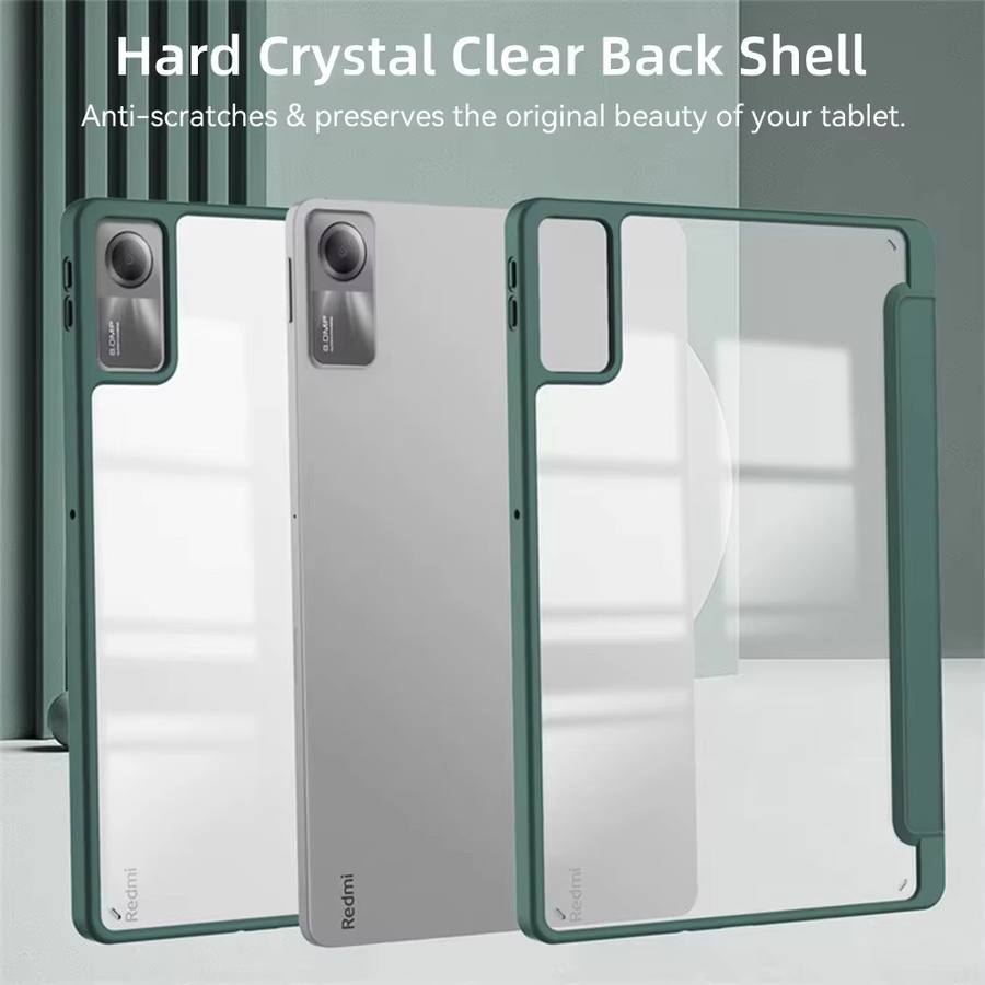 Hansong Transparente Hartschalenhülle für Redmi Pad SE, Redmi Pad Pro, POCO Pad und Redmi SE 8.7 mit Aufwach- und Schlaf-Funktion - Bild 4