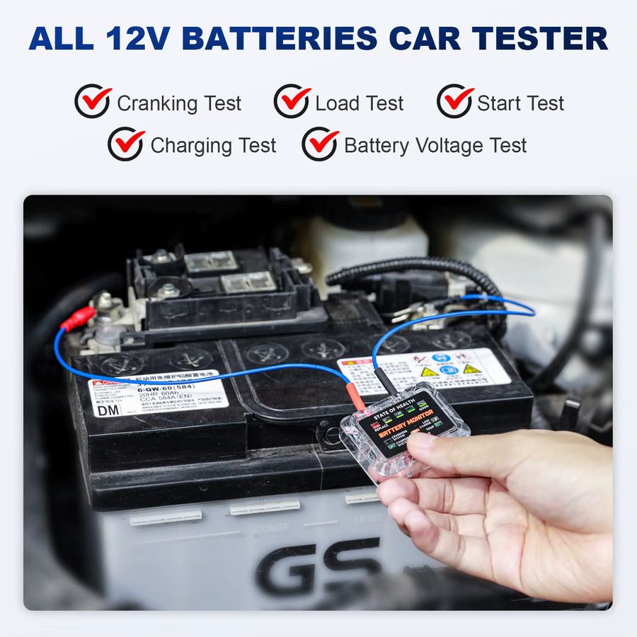 ANCEL BM200 PRO 12V Auto Batterie Kapazität Tester mit LED-Anzeige und SOH SOC Analyse in Schwarz - Bild 4