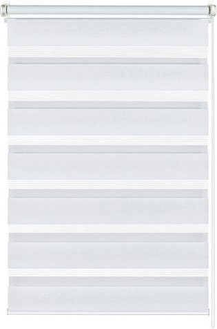 GARDINIA Doppelrollo Easyfix in Weiß aus Polyester, semi-transparent, B: 150 cm, H: 100 cm - Bild 1