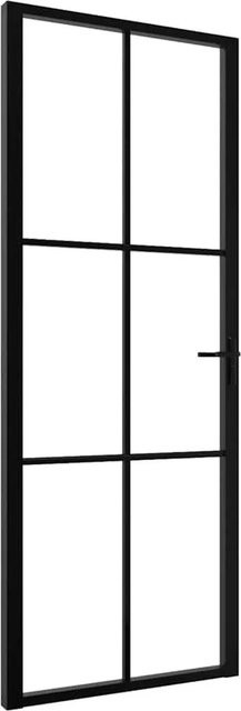 vidaXL Innentür aus Aluminium und ESG-Glas in Schwarz, modern, B: 76 cm, H: 201,5 cm - Bild 1