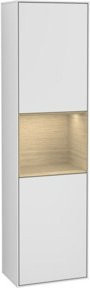 V&B Hochschrank Finion Wandbeleuchtung mit LED-Beleuchtung und Glastüren in Weiß, B/T/H: 41,8 x 15,0 x 151,6 cm - Bild 1