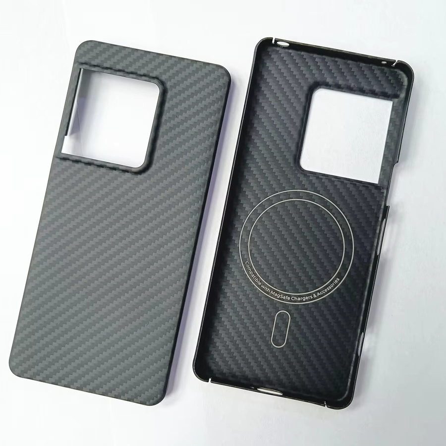 Sony Xperia 1 VIII Magnetabdeckung aus echter Aramid-Carbonfaser in Schwarz, ultradünne MagSafe-kompatible Schutzhülle in Matt-Optik - Bild 2