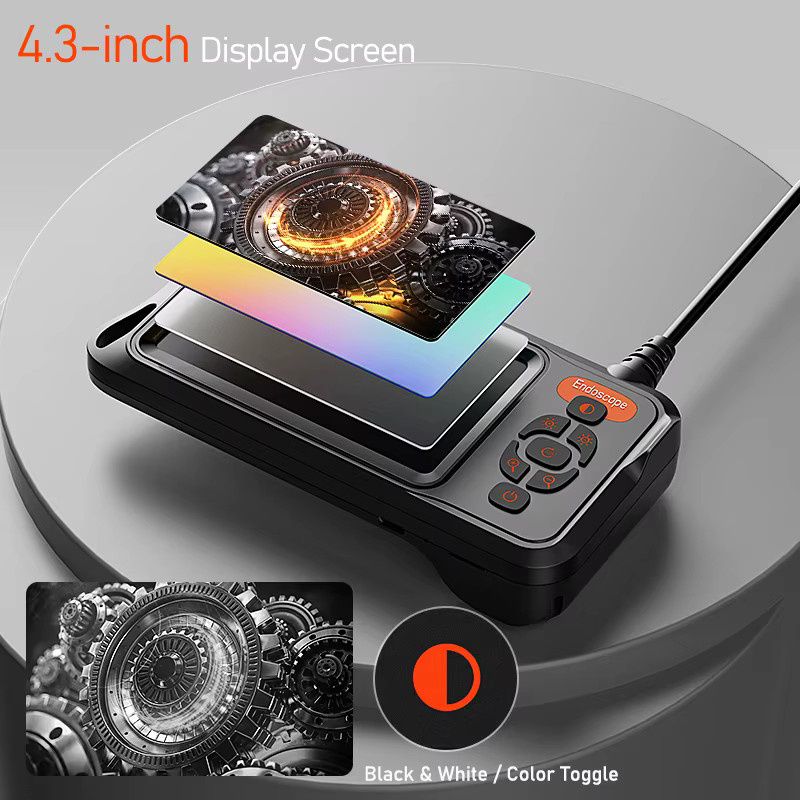 ZEMICAM Industrielle Endoskop-Inspektionskamera mit 4,3 Zoll IPS-Bildschirm, 1080P HD, 8 mm wasserdichte IP67 Kamera für Rohrleitungen und Automobile, Schwarz - Bild 3