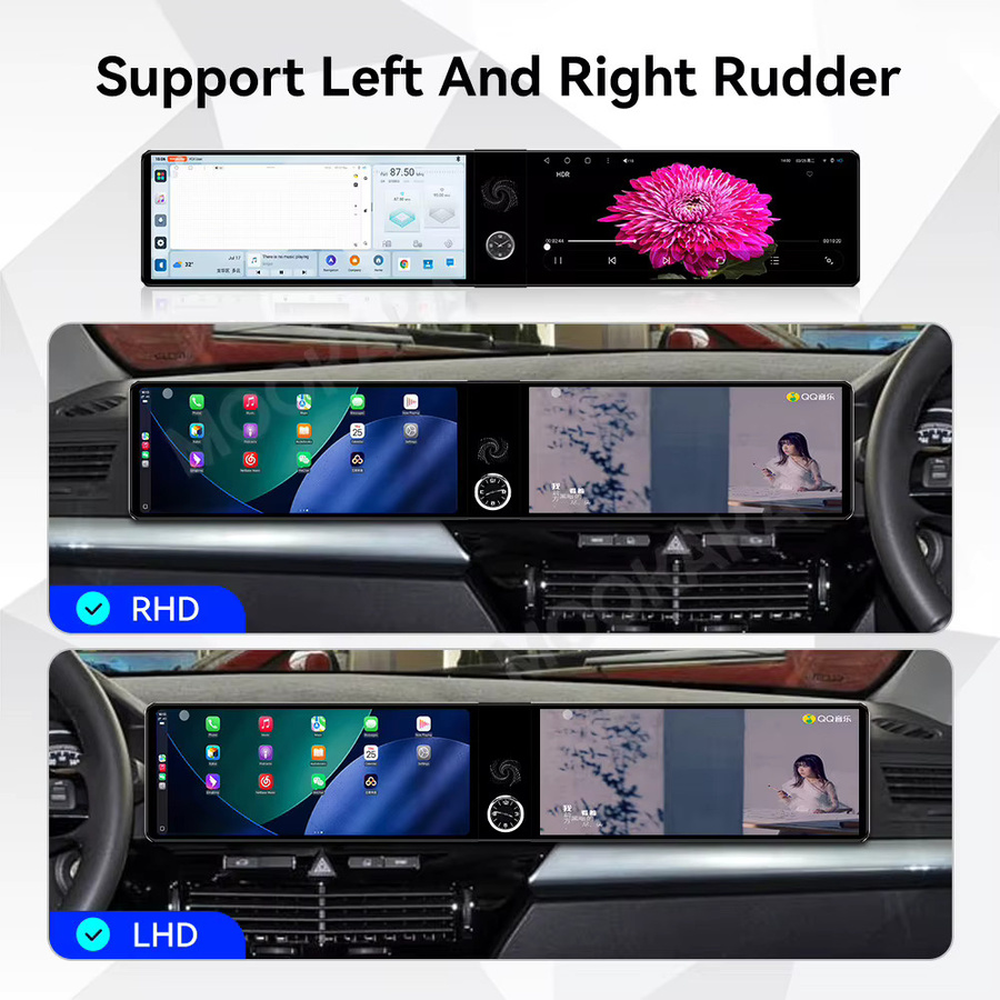 Aotsr Android Dual Screen Auto Radio Stereo Multimedia Player für Opel Astra 2004-2010 mit 24,6 Zoll, 8 GB RAM, 128 GB Speicher, GPS und CarPlay, Schwarz - Bild 3