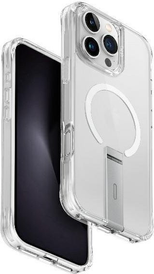 UNIQ Eleva Hülle mit Vertica Stand für iPhone 16 Pro Max, transparent/transluzent klar - Bild 1