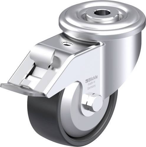 Blickle Stahlblech-Lenkrolle LER-PP 80R-FI-FA in Silber und Schwarz mit 80 mm Rad-Durchmesser und 120 kg Tragfähigkeit - Bild 1
