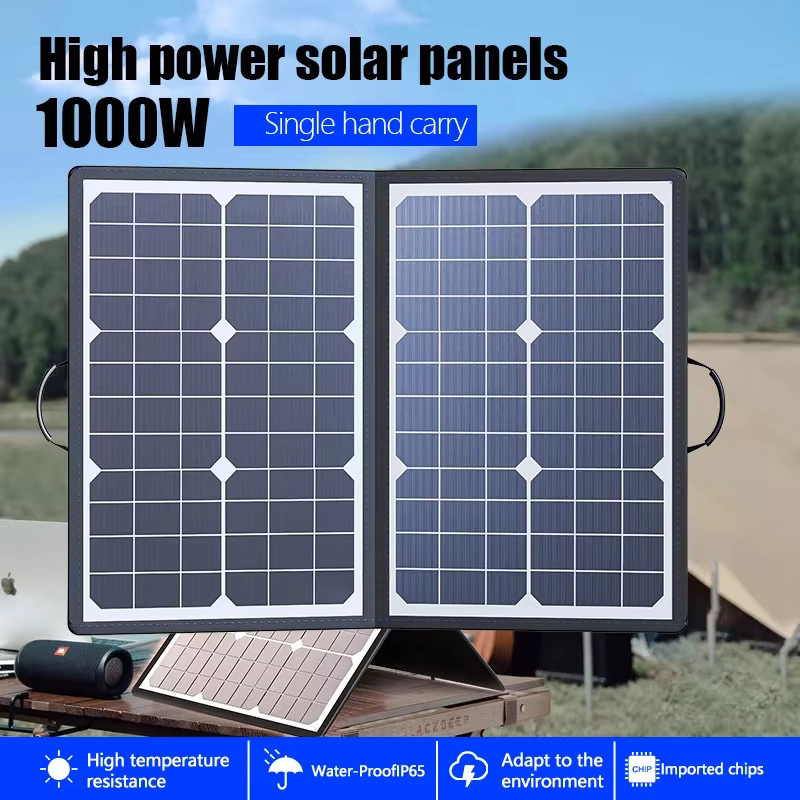 SNQP Faltbares Solarpanel-Set mit 18V Kraftwerk, tragbares Netzteil mit USB und DC für Camping, Wohnmobil und Boot, Schwarz - Bild 3