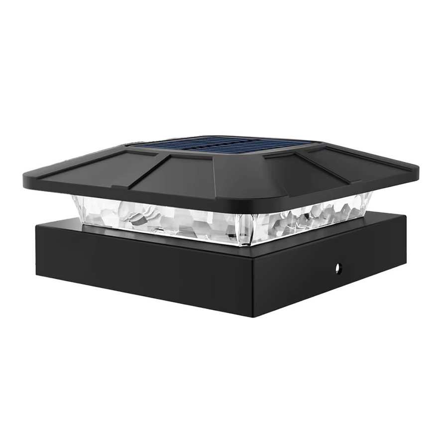 4x4 Solar-Pfostenkappenleuchten Set in Schwarz für Garten und Terrasse, IP65 Wasserdicht, 3 Farbmodi, Passend für Vinyl, PVC und Holzpfosten, B/T/H: 10,6 x 10,6 x 4,3 cm - Bild 6