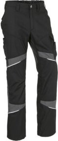 Kübler ACTIVIQ cotton+ Arbeitshose schwarz/anthrazit mit Reflexstreifen aus Poly-Cotton - Bild 1