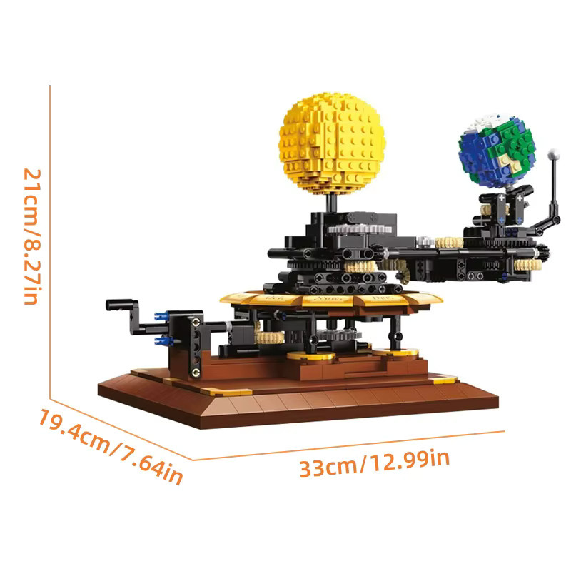 HUATEC DIY-Sonnensystem-Uhr mit Erde und Sonne, Bausteine, 865 Stück - Bild 5