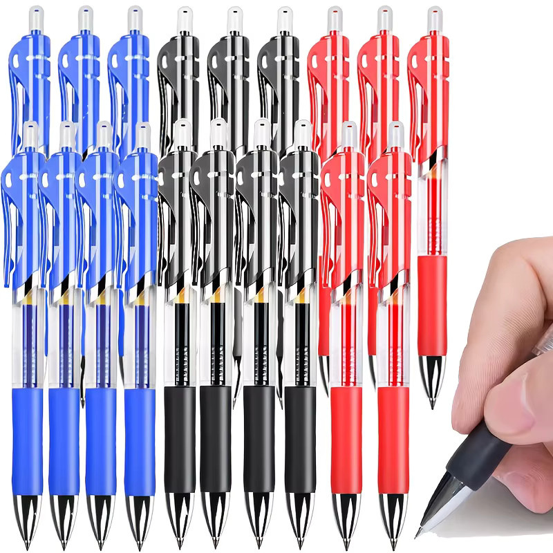 Set mit 15 transparenten Gelstiften mit 0,5 mm mittlerer Spitze in Schwarz und Multicolour - Bild 4