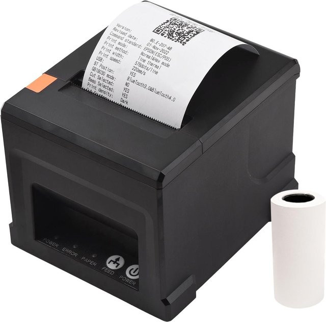 Honor Electronics AU-3 Thermodirektdrucker für POS mit USB und LAN, 80 mm Belegdrucker mit automatischer Schneidevorrichtung, Schwarz - Bild 1