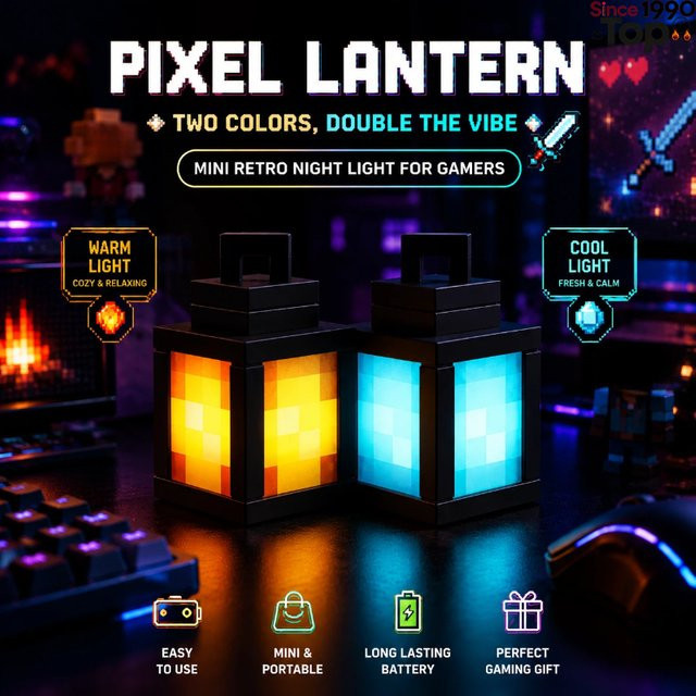 Bandai Minecraft Laternen-Schlüsselanhänger, Mini-LED-Leuchtmodell - Bild 1