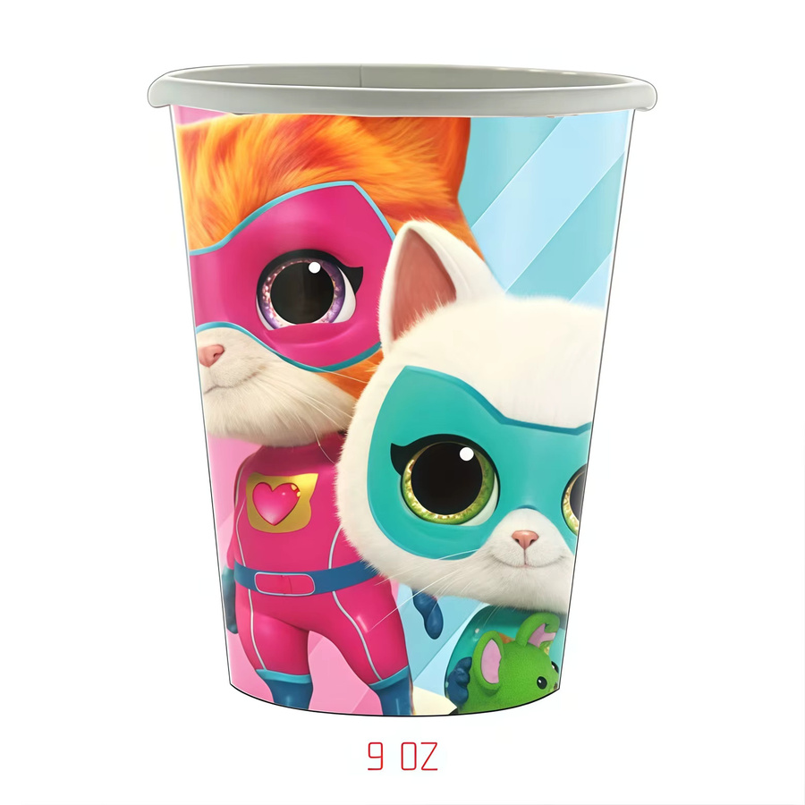 TAKARA TOMY Superkitties Geburtstagsparty-Dekorationen, Einweggeschirr, Tischdecke, Tasse, Teller, Servietten, Zubehör - Bild 2
