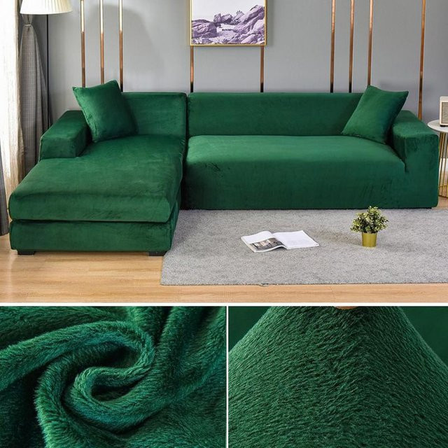 Elastischer Samt-Sofabezug von Your Warm Home für 1-Sitzer, weicher Plüsch-Couchbezug aus Polyester, Breite: 90-140 cm - Bild 1