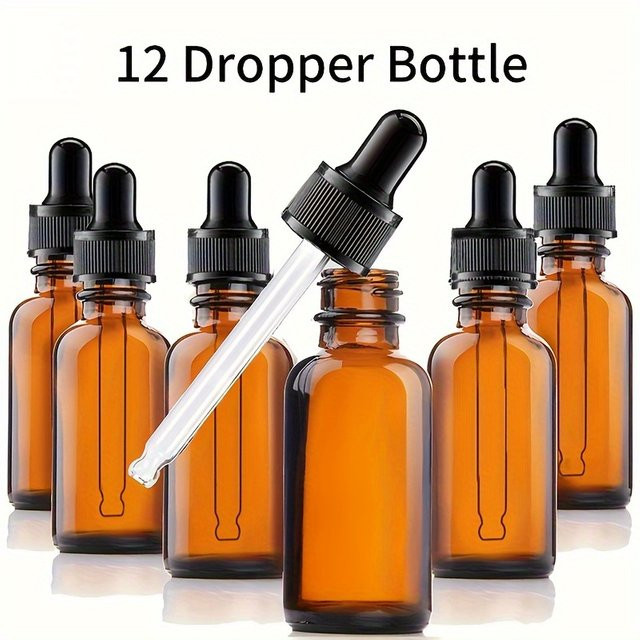 MUB Glasflasche mit Glaspipette, bernsteinfarben, 30 ml, 6 oder 12 Stück - Bild 1