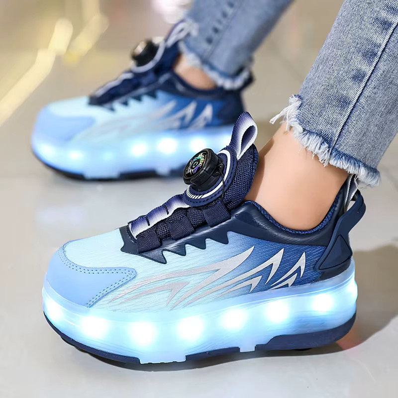 GENKCOAT Kinder-Rollschuhe, mit Bremse, LED-Leuchträder, USB-Aufladung - Bild 3