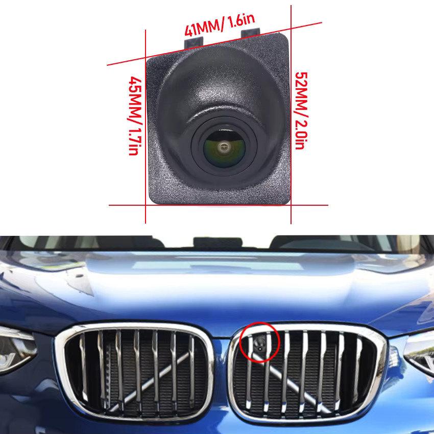 CARBAOHUI Full HD 1080P Auto Frontkamera für BMW E60 F30 F10 E46 E39 X5 E53 E39 F11 X3 E83 F25 E90 F31 E82 E61 X1 E84 F48 E70 E92 in Schwarz - Bild 2