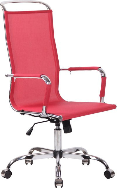 TPFLiving Bürostuhl Brand Mesh in Rot mit Armlehnen und Rollen für Home-Office und Büro, B/T/H: 59 x 65 x 112 cm - Bild 1