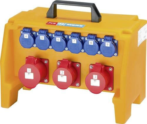 MERZ CEE Stromverteiler M-SVPK 32/12-6 MZ69686 in Gelb, 400V, 32A, 3-Phasen mit RCD - Bild 1