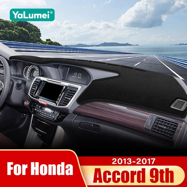 YaLumei Dashboard Sonnenschutz Abdeckung für Honda Accord 9 (2013-2017), rutschfestes Zubehör, Schwarz - Bild 1