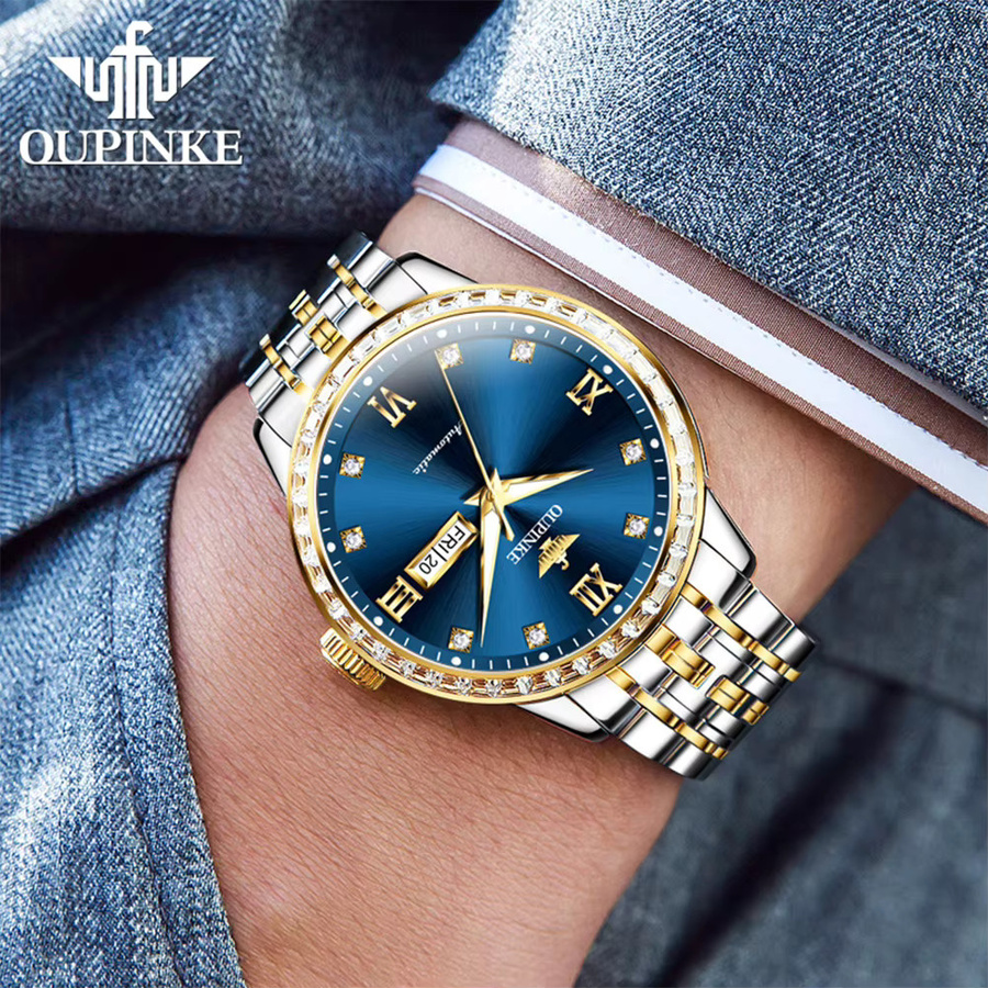 OUPINKE Armbanduhr, Automatik, Edelstahl, Bicolor, Diamantbesetzt, Herren - Bild 5