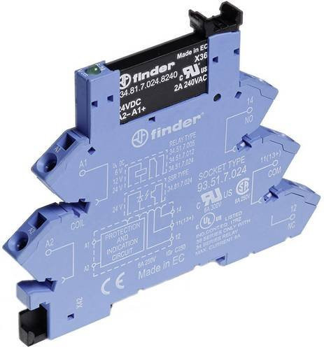 Finder Halbleiterrelais 38.91.7.024.8240-10 in Blau mit 2A und max. 240 V/AC Schaltspannung - Bild 1
